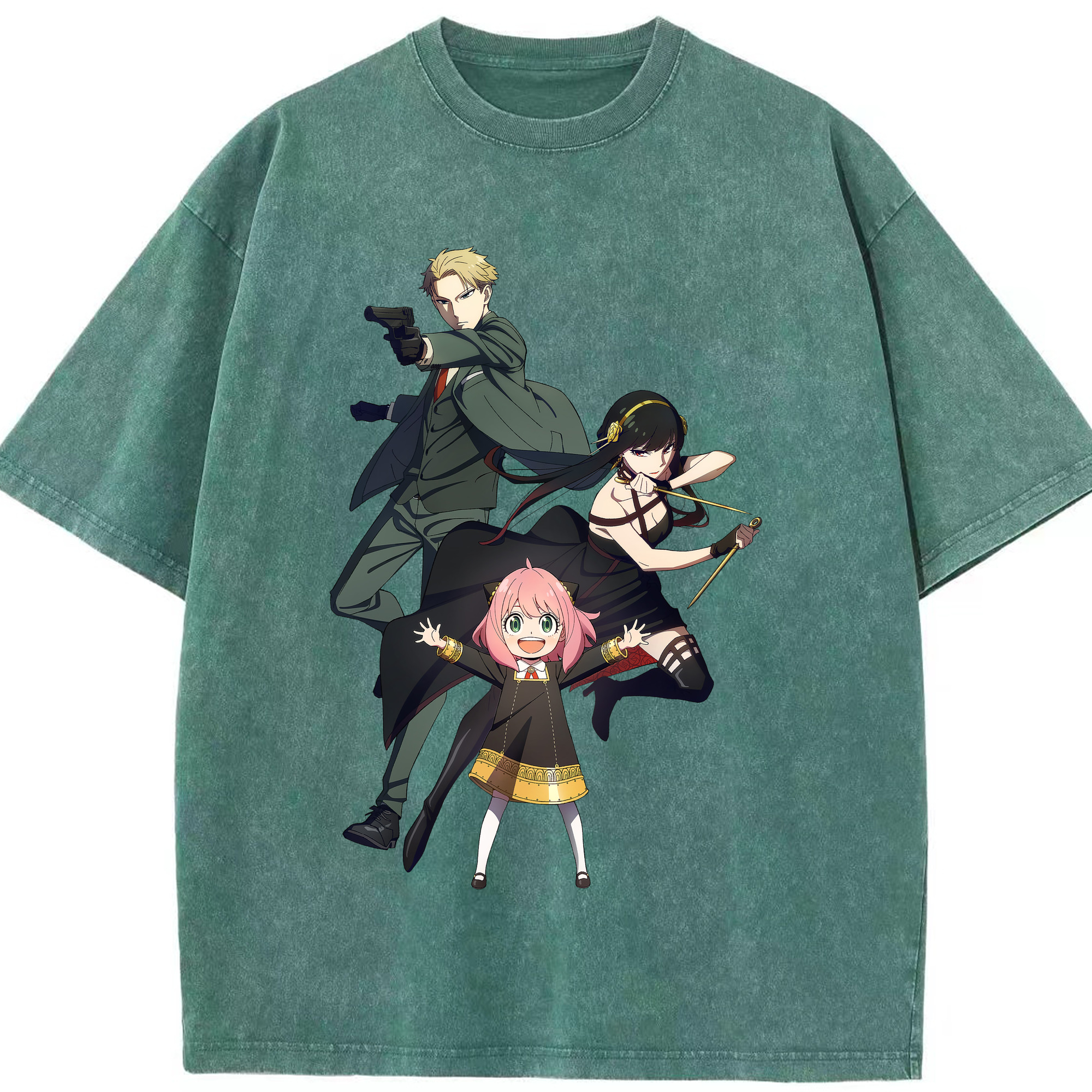 （画像用） SPY×FAMILY间谍家家酒 綿100% ヴィンテージ風 半袖Tシャツ（フロントプリント）